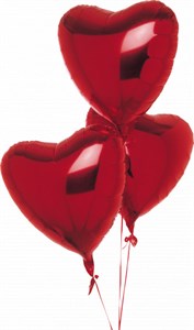 Воздушные шары 3 фольгированных сердца