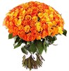 Букет 101 роза, оранжевый микс - фото 7867